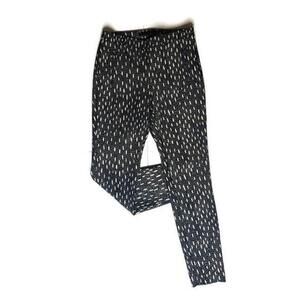 Zara Basic Womens Navy Patterned Pants Textured Tapered Trousers Casual Pants S